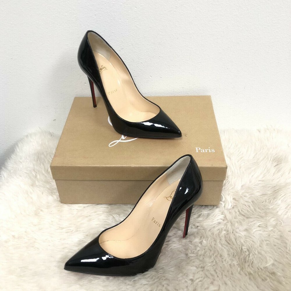 Christian Louboutin PIGALLE FOLLIES 100 Patent So Kate Iriza Heel Pumps 37.5
